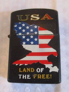 ROMAN USA Land Of The Free! Patriotic Eagle Cigarette Lighter Made in China